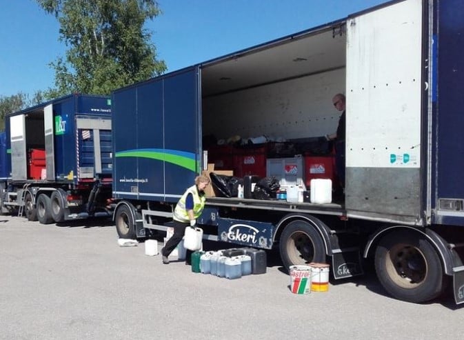 Ilmainen kotitalouksien vaarallisten jätteiden keräys perjantaina 10.7.